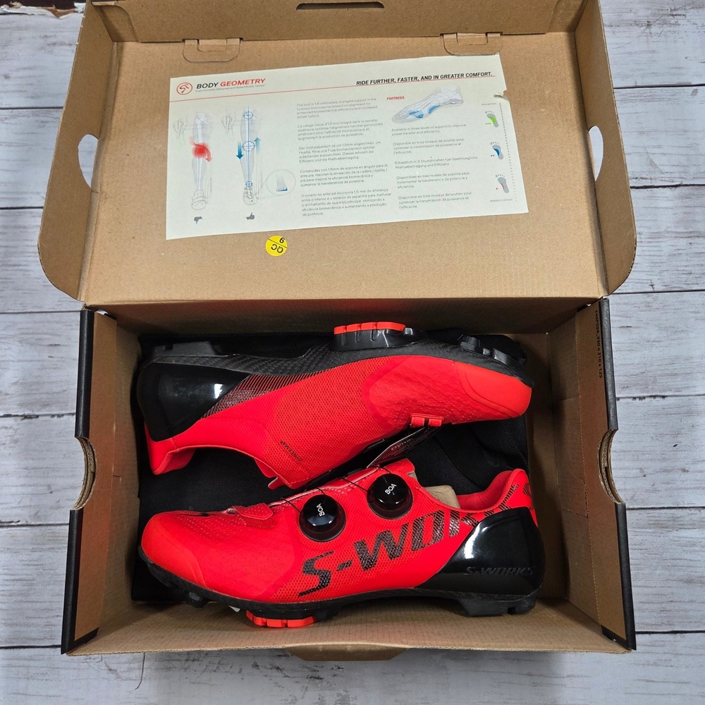 Specialized S-Works Recon Cycling Bike Shoes Men 10.6 Rocket Red Carbon BOA
